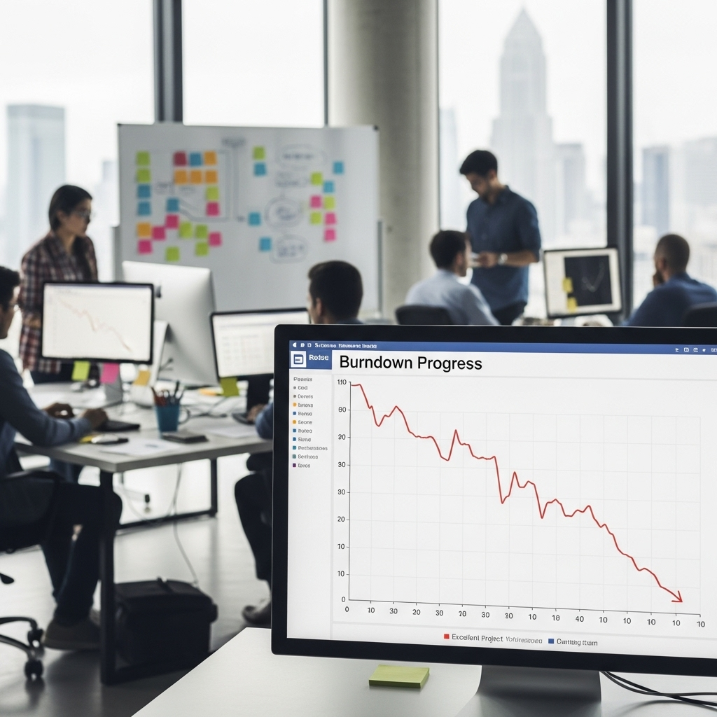 Wizualizacja postępu projektu z wykorzystaniem burndown chart